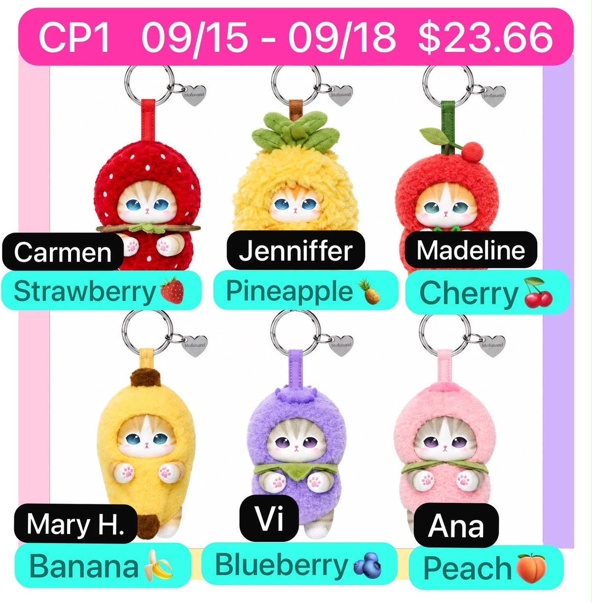 (Pre-Order) Mofusand Fruit Series