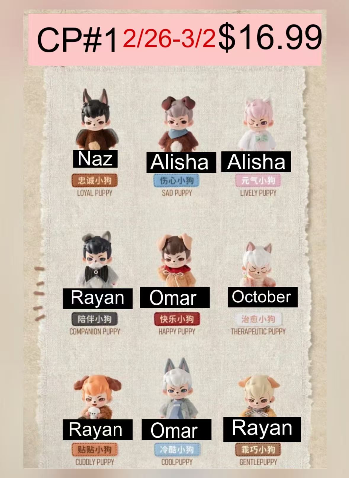 Rayan's World Can't be Without Puppies Series Blind Box