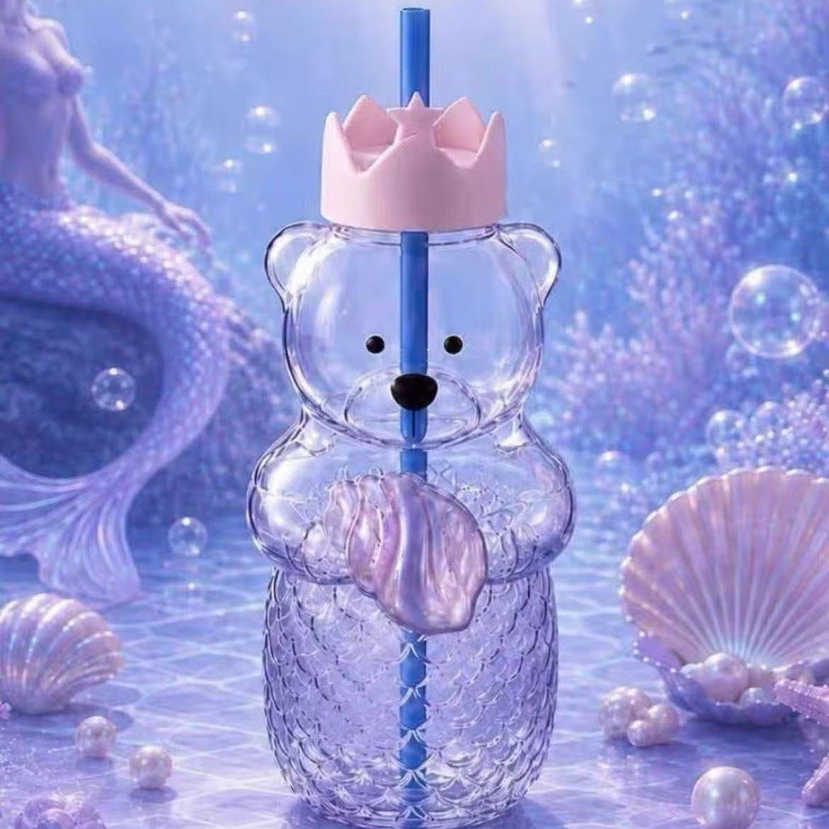 (Pre-Order) SB Mermaid Bearista Glass TOGO Cold Cup