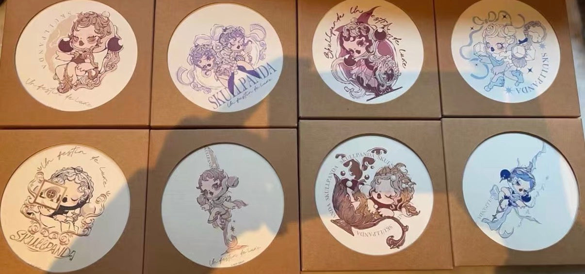 Alondra-Skullpanda coasters whole set 8 pcs