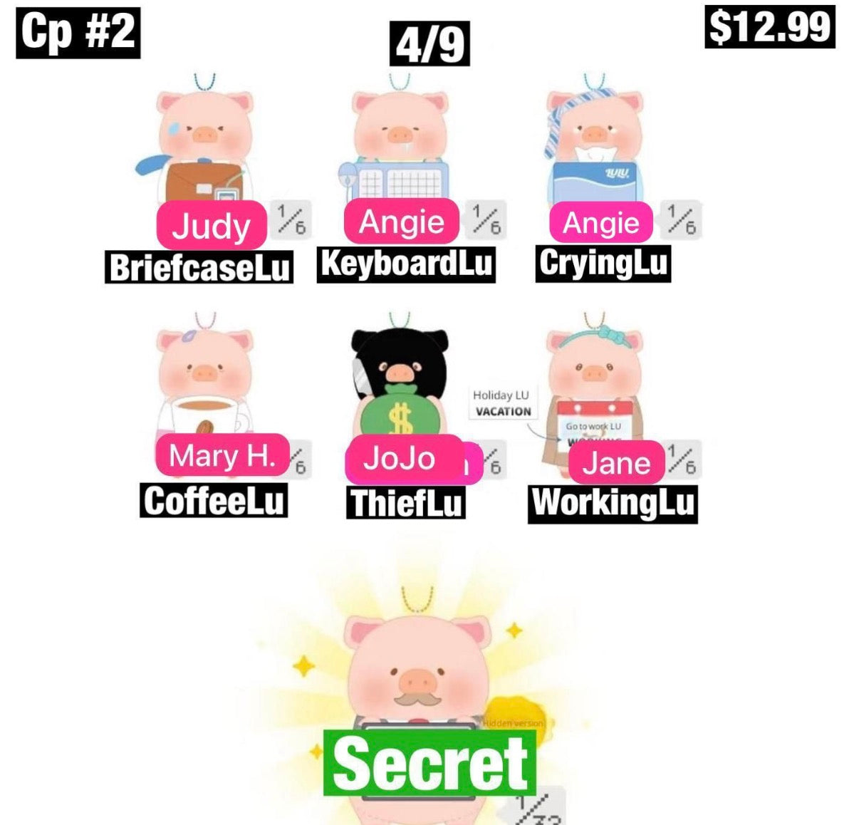 LULU the Piggy Office Series-My workplace Partner Monitor Plush Keychain Blind Box