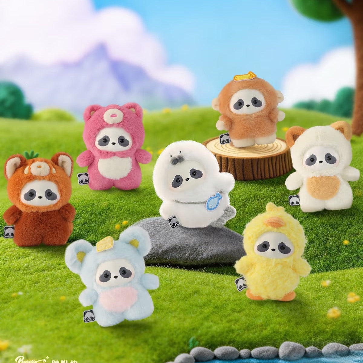 Panda Roll Zoo in Hands Plush Blind Box