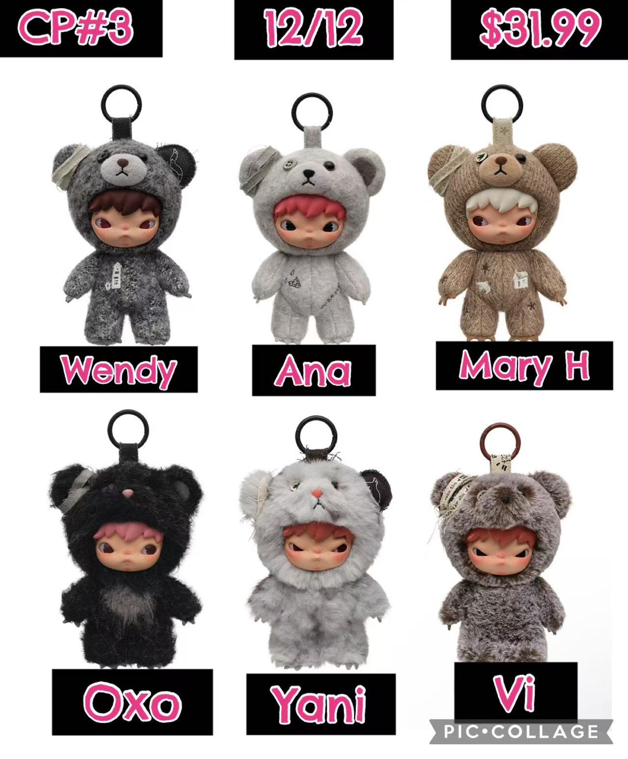 (Available 12.19)Hirono Road Journal Series-Plush Doll Pendant Blind Box