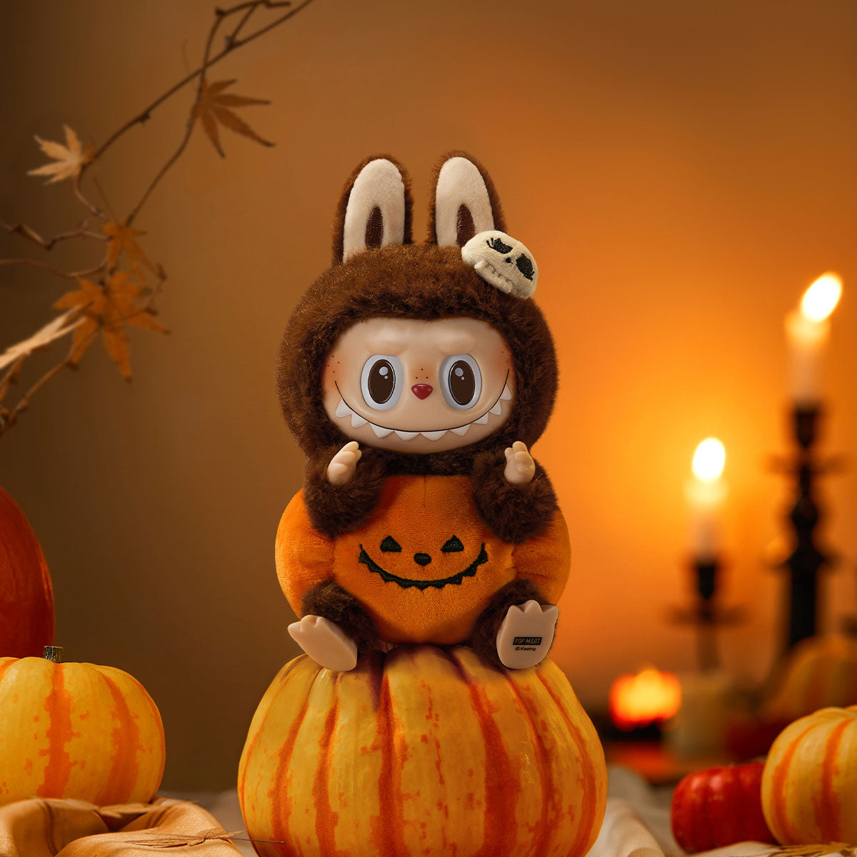 (PO 2 days)Happy Halloween Party Series-Sitting Pumpkin Vinyl Plush Pendant