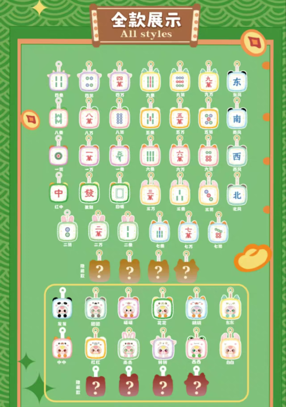 Baby Three Mahjong Plush doll Blind Box