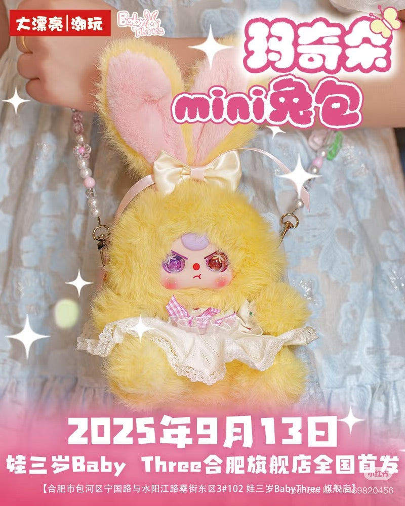(Hefei Limited)Baby Three Mini Bunny Bag Plush Doll