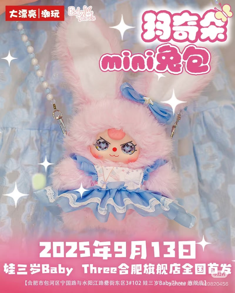 (Hefei Limited)Baby Three Mini Bunny Bag Plush Doll