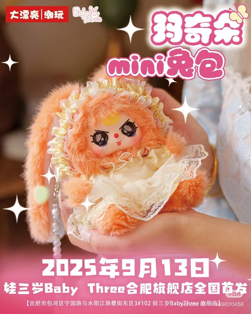 (Hefei Limited)Baby Three Mini Bunny Bag Plush Doll