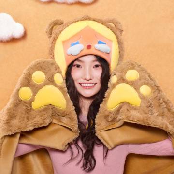 POP BEAN Fluffy & Cozy Series-CRYBABY Multi-functional Blanket