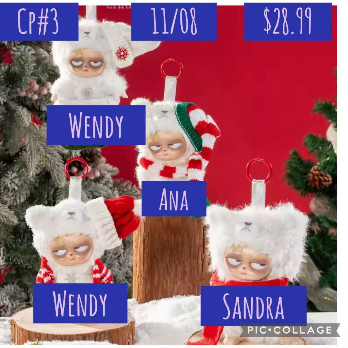 Sleepless Grumpipi Christmas Series Plush Dolls, Blind Box