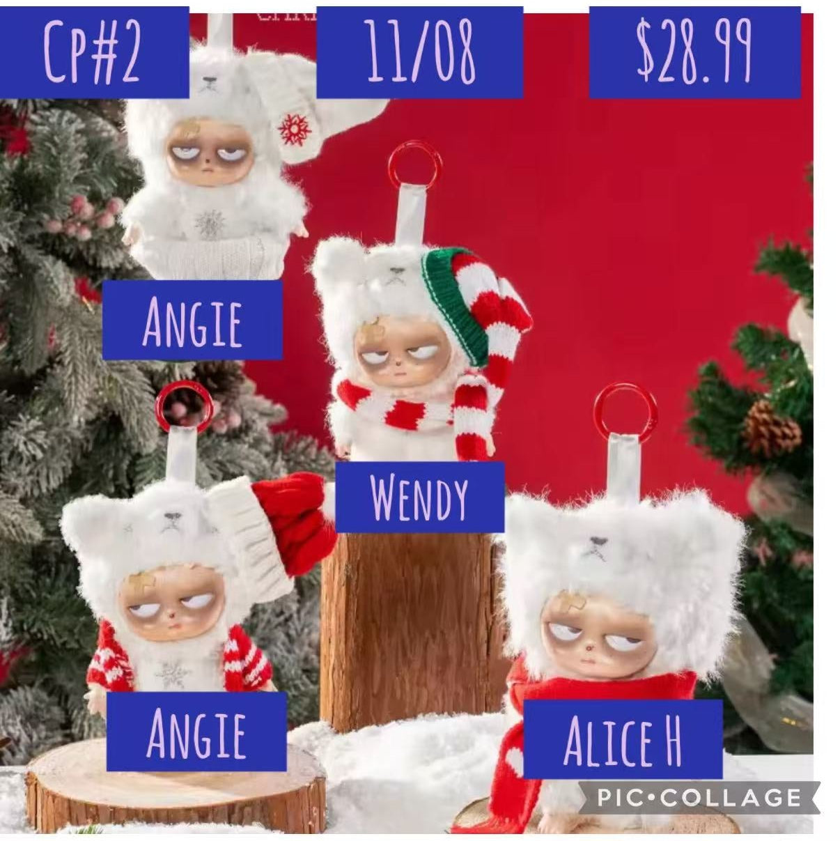 Sleepless Grumpipi Christmas Series Plush Dolls, Blind Box