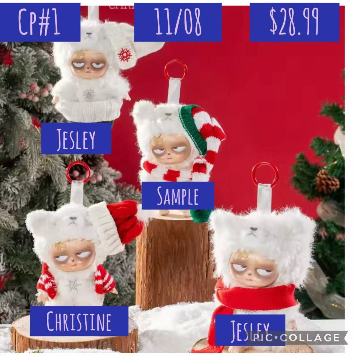 Sleepless Grumpipi Christmas Series Plush Dolls, Blind Box