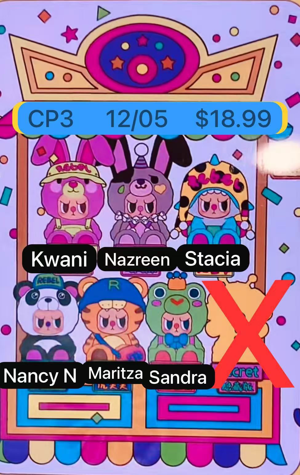 (Pre-Order 3 days)Rebel Bear Sweet Zoo Plush Blind Box