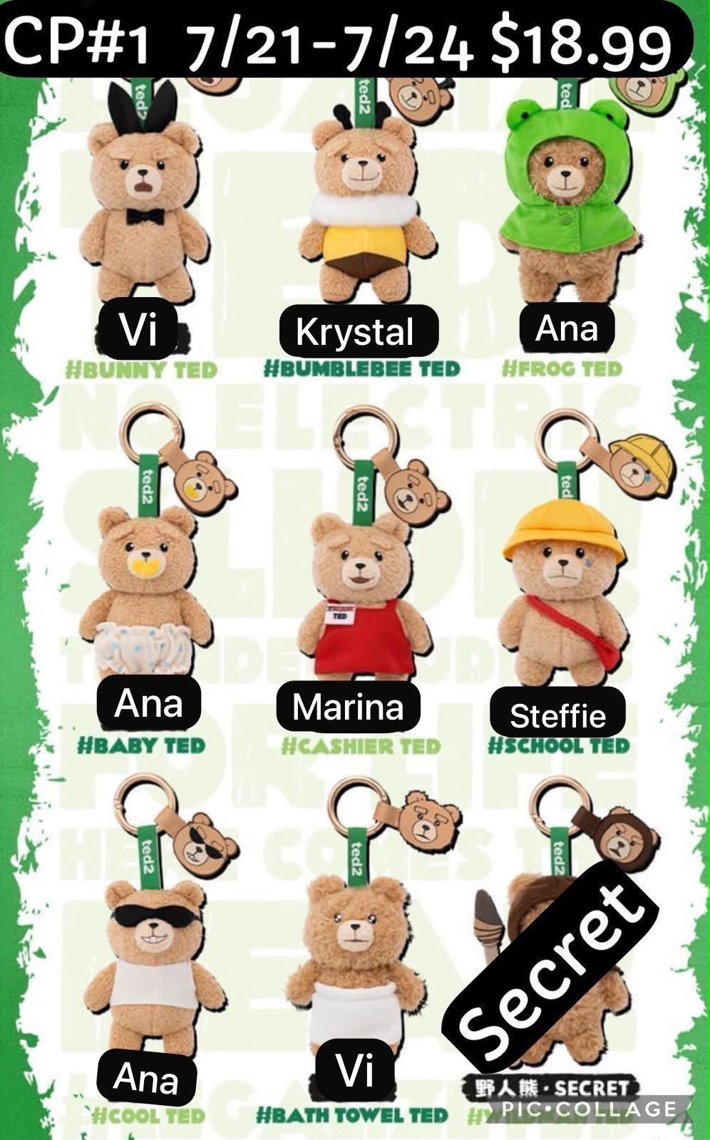 (Pre-Order) • Gongming GONG | "Ted2" Baby Ted Series Poseable Plush Charm Funny Vibes