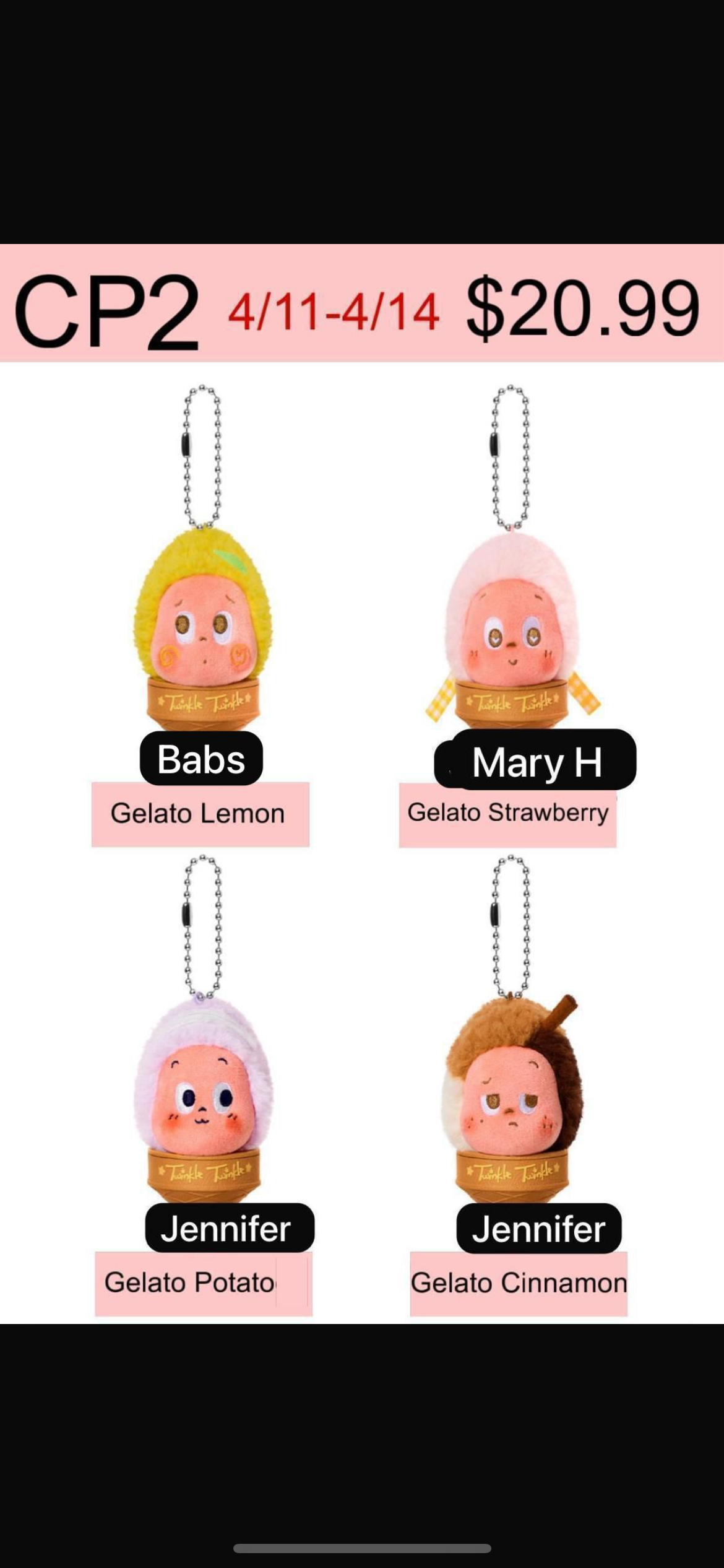 MOON GELATO Series-Ice Cream Plush Pendant Blind Box