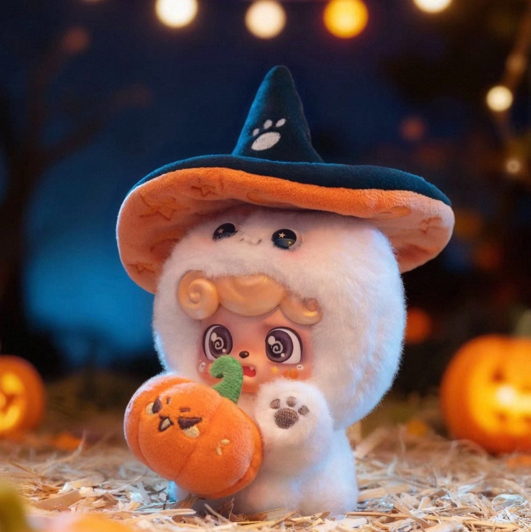 Q.Kid Pumpkin Ghost Plush Hanging Card