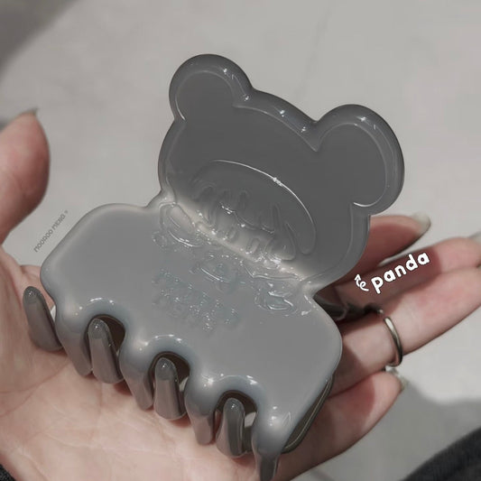 (Pre-Order) Jiangjiang's Original Panda Jelly-Feel Gray Acetate Claw Hair Clip in Medium Size (Release 08/5)
