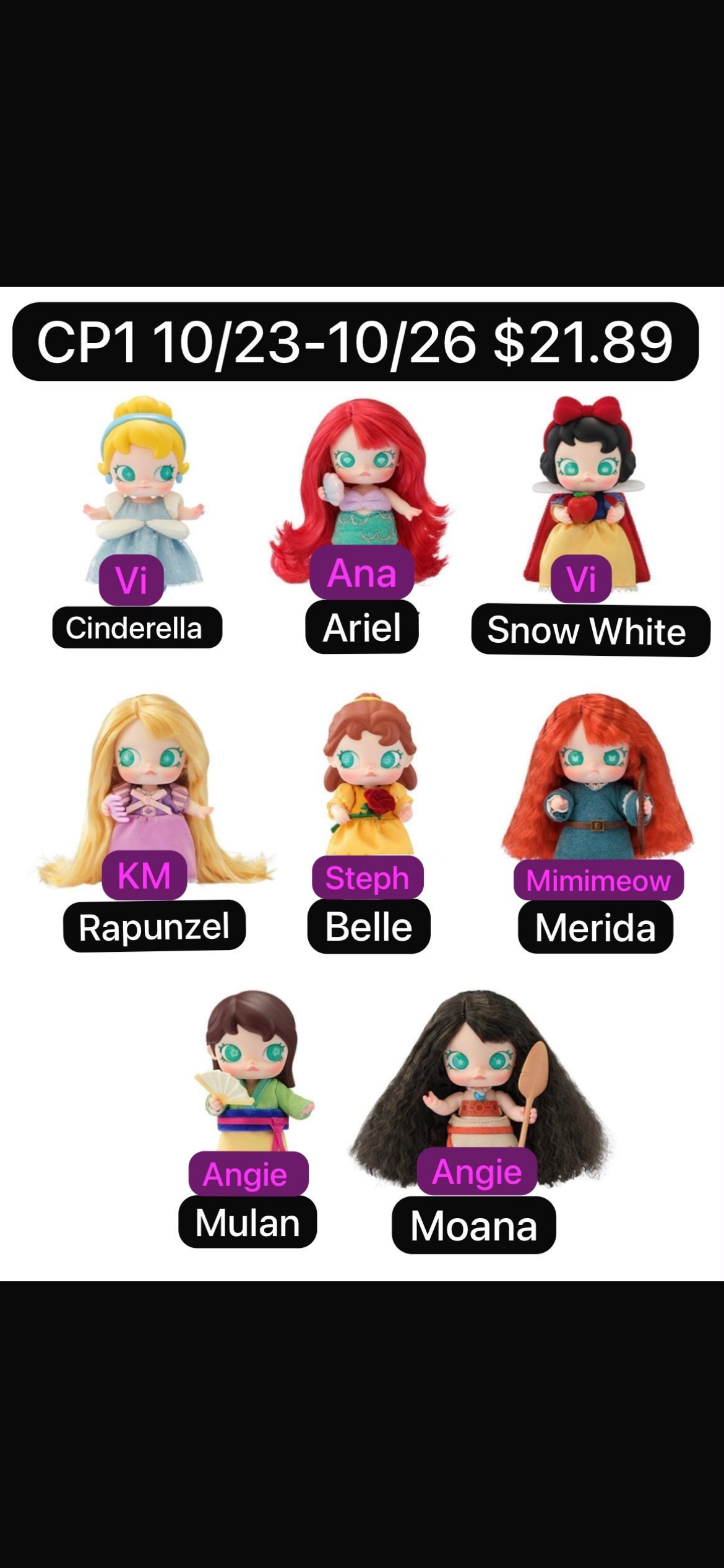 (Pre-order) PPMT BABY MOLLY Disney Princess Series MINI Action Figure Blind Box
