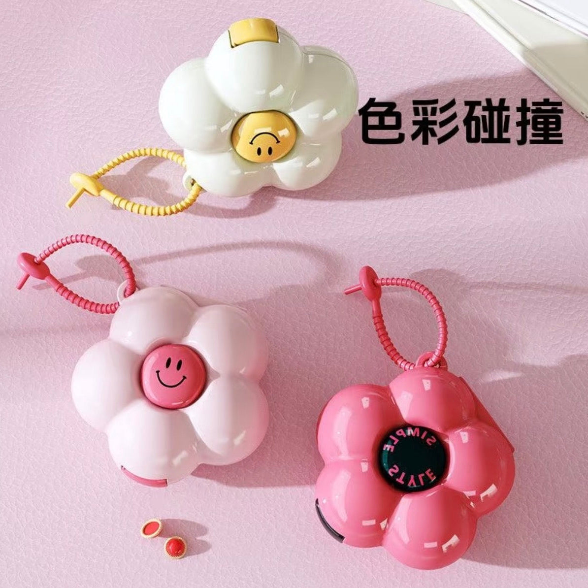 (Pre-Order) Dopamine-style portable mini multi-functional travel pill organizer – 7-day plastic pill box with compartments.
