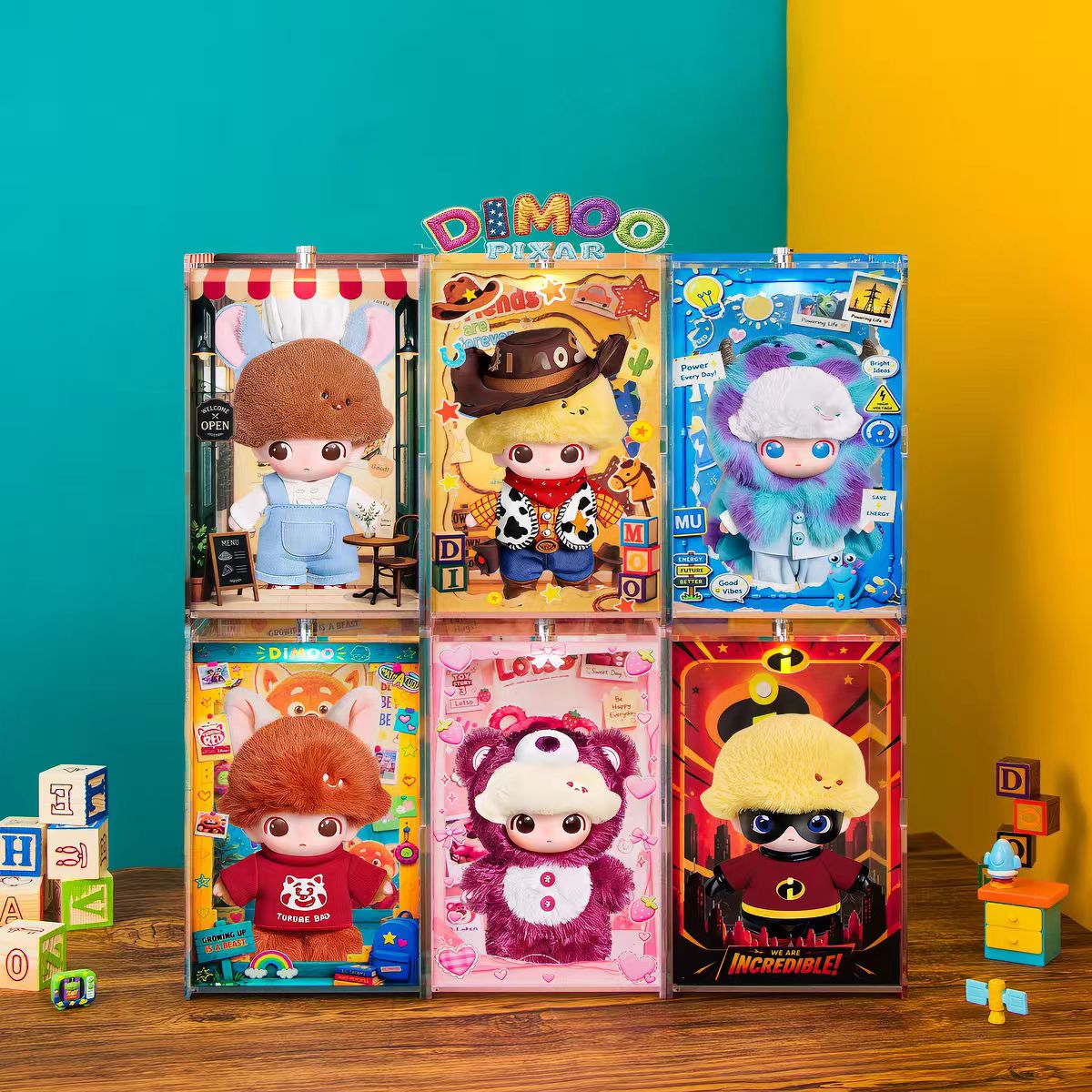 Dimoo World x Pixar Series display case