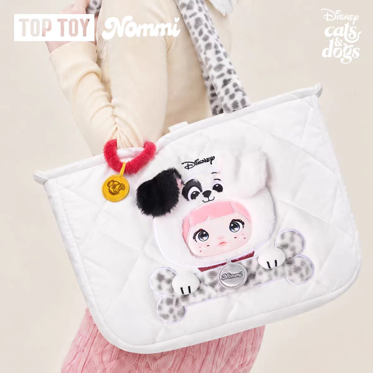 Nommi × Disney Cats & Dogs Series Quilted Tote Bag