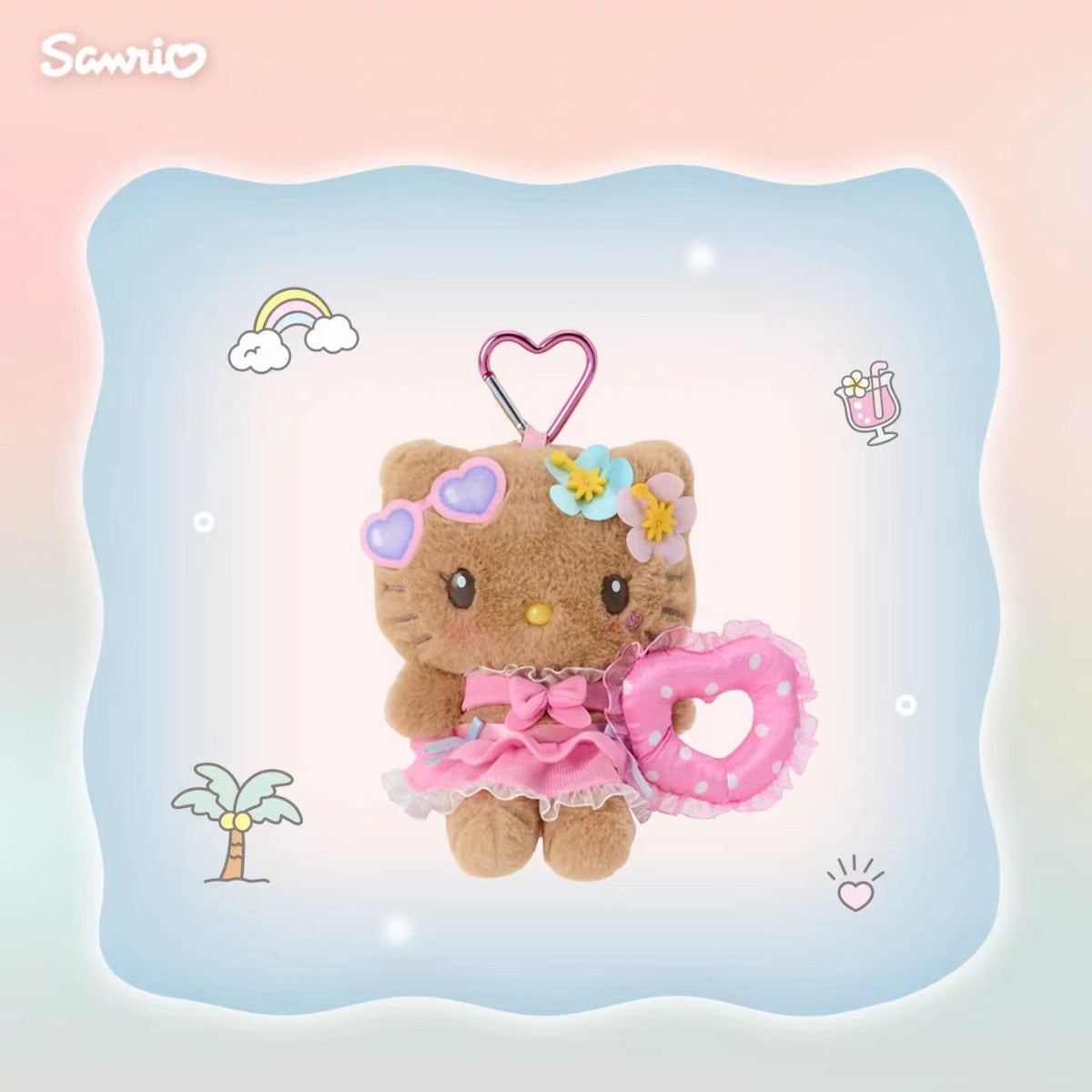 (Pre-Order) Sanrio Summer Sun‑Bathing Series Plush Charm