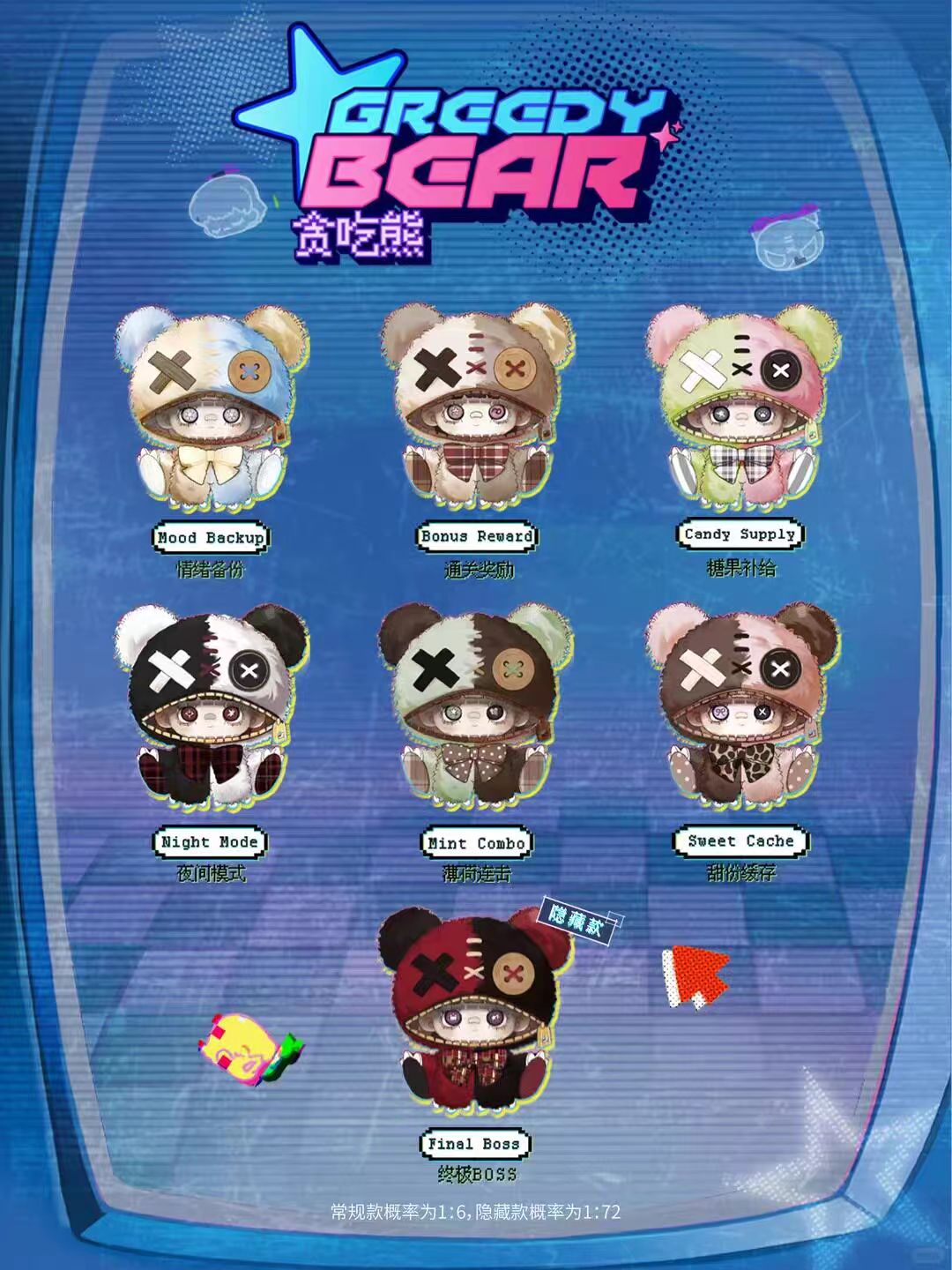 (Pre-Order) MayMei Greedy Bear Series Plush Doll Blind Box