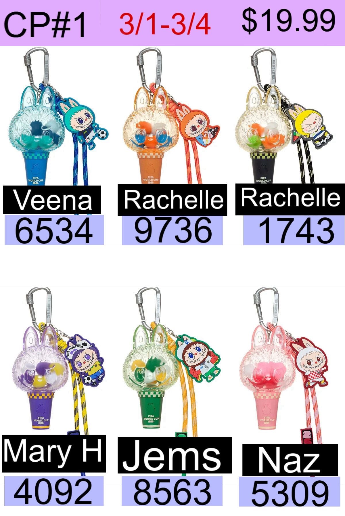 (Pre-Order)THE MONSTERS × FIFA SERIES-Mini Pendant Light Blind Box