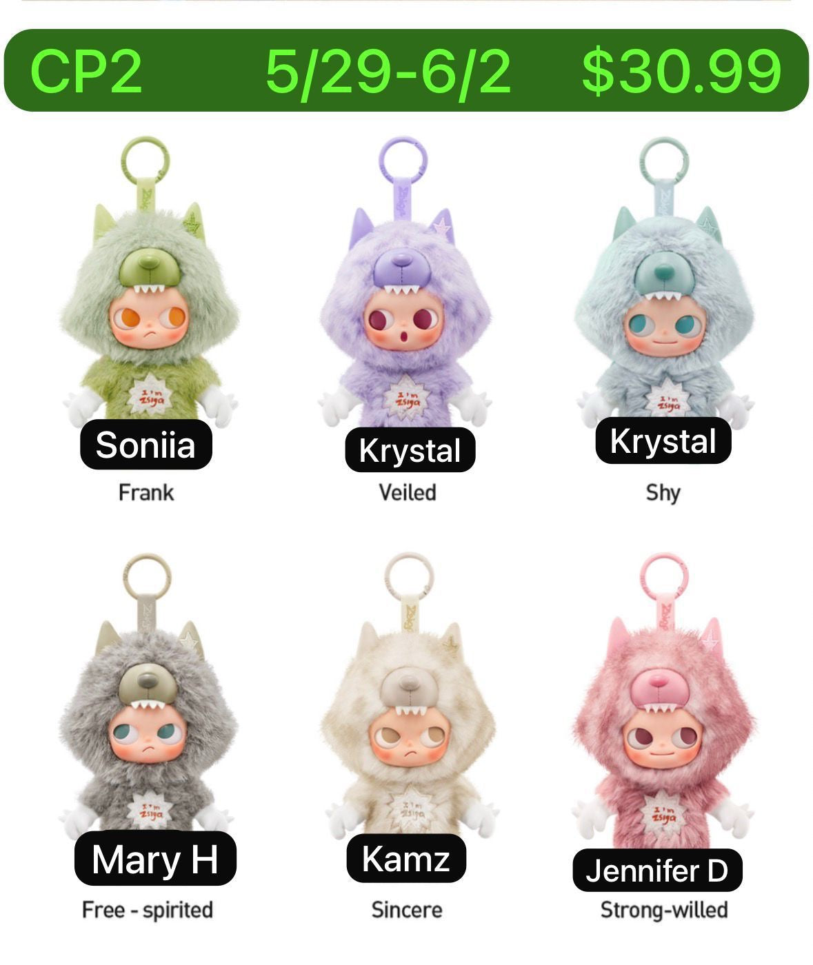 (Pre-Order)ZSIGA I'm Zsiga Series-Vinyl Plush Pendant
