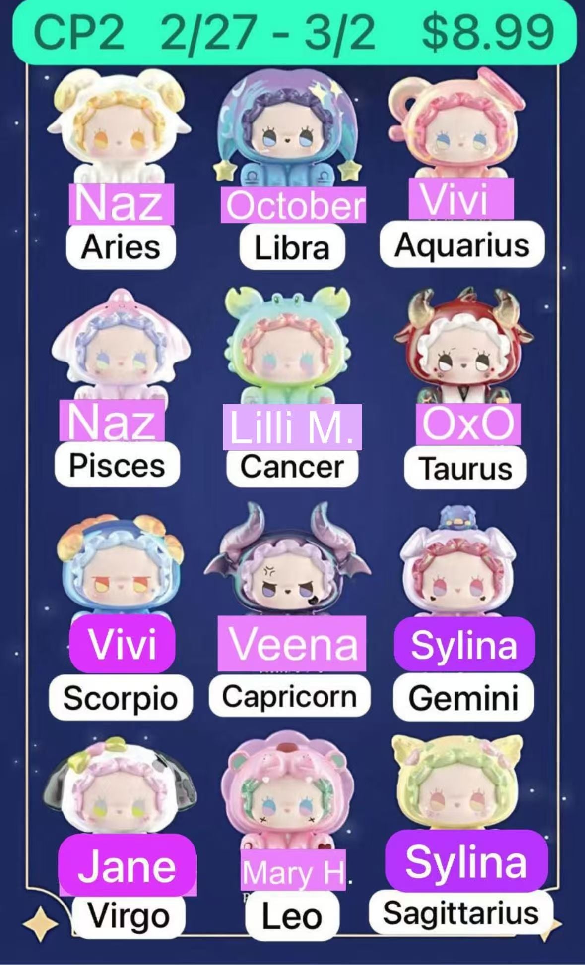 (Pre-Order)Emma Hey Zodiac Series toy surprise box Dolls