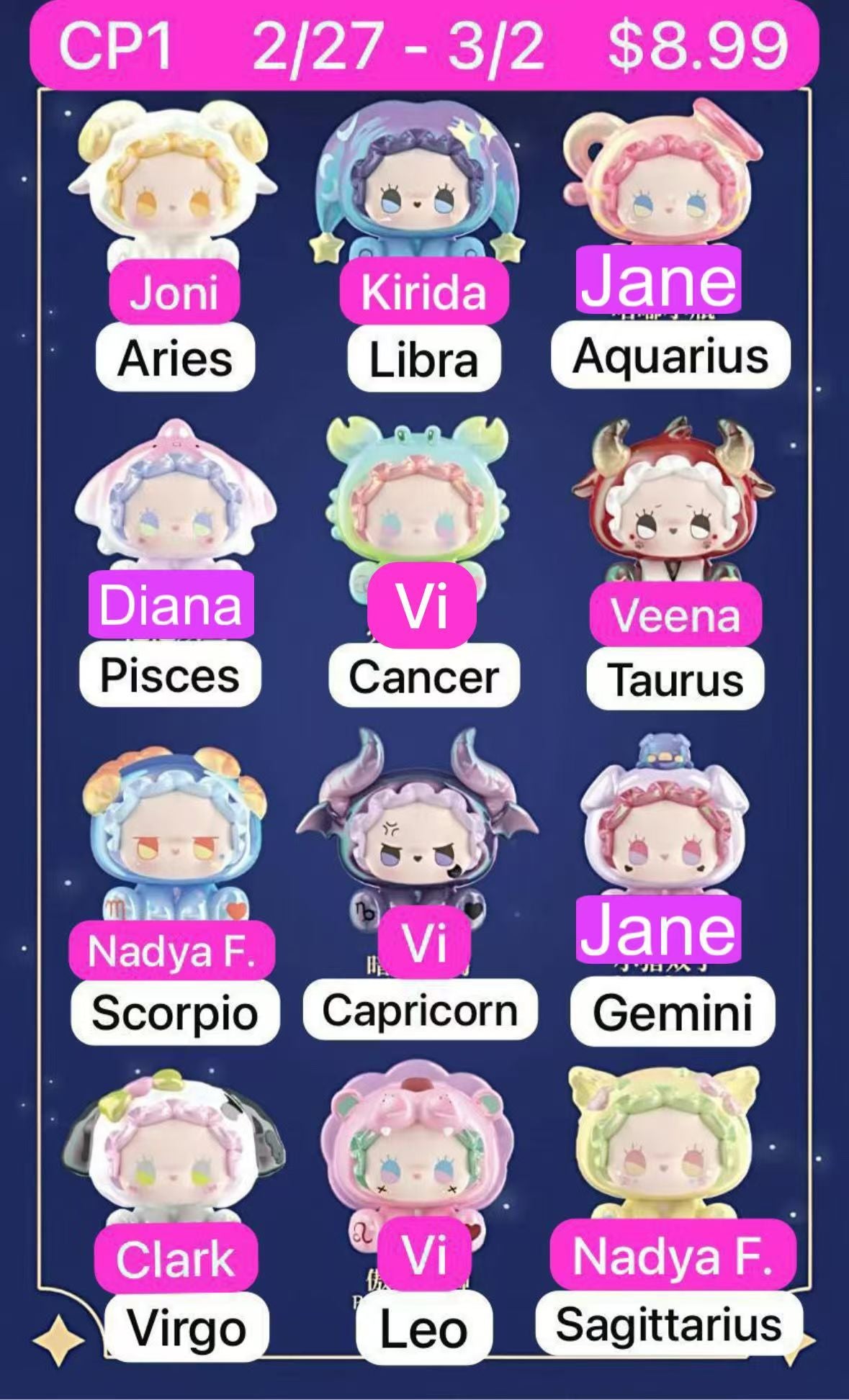 (Pre-Order)Emma Hey Zodiac Series toy surprise box Dolls