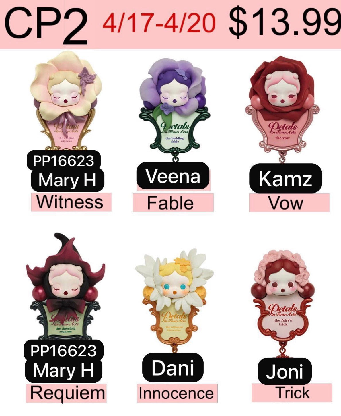 (Pre-Order)SKULLPANDA Petals in Four Acts Series Fridge Magnet