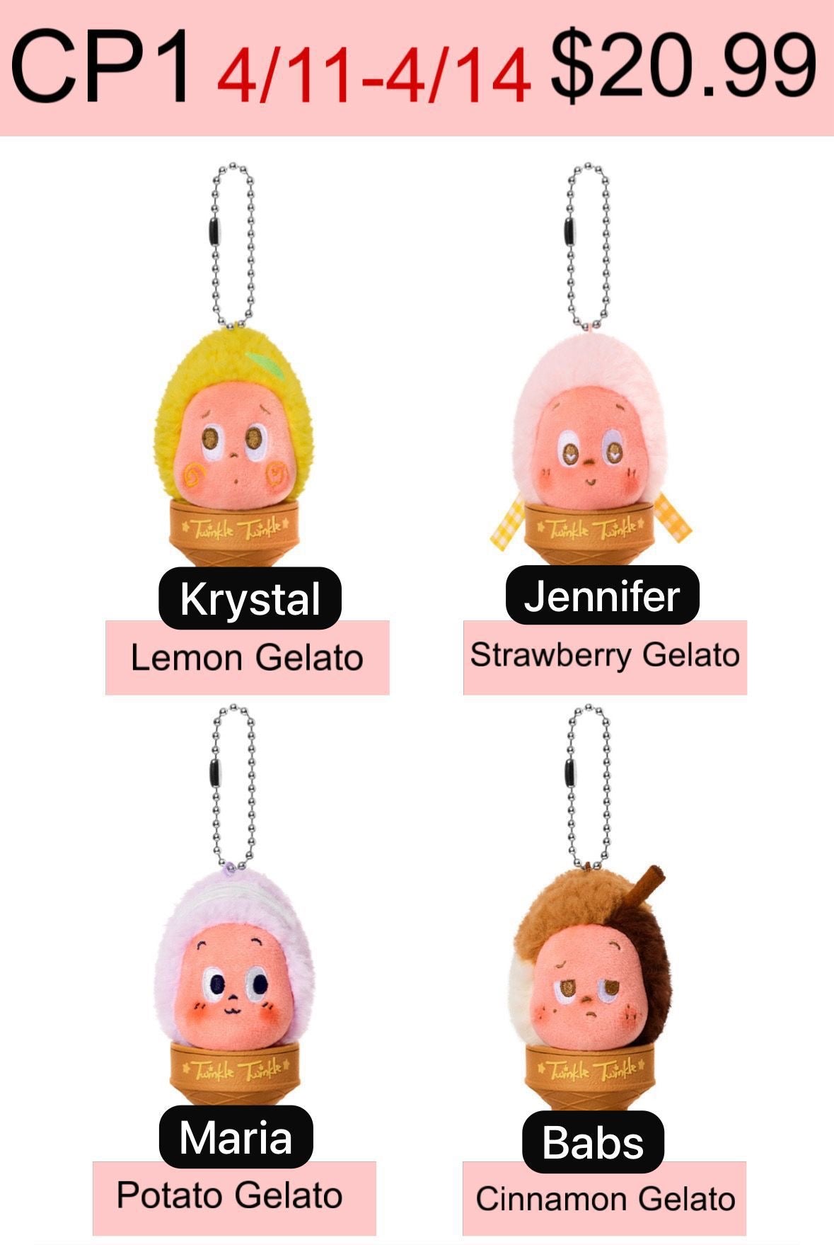 MOON GELATO Series-Ice Cream Plush Pendant Blind Box