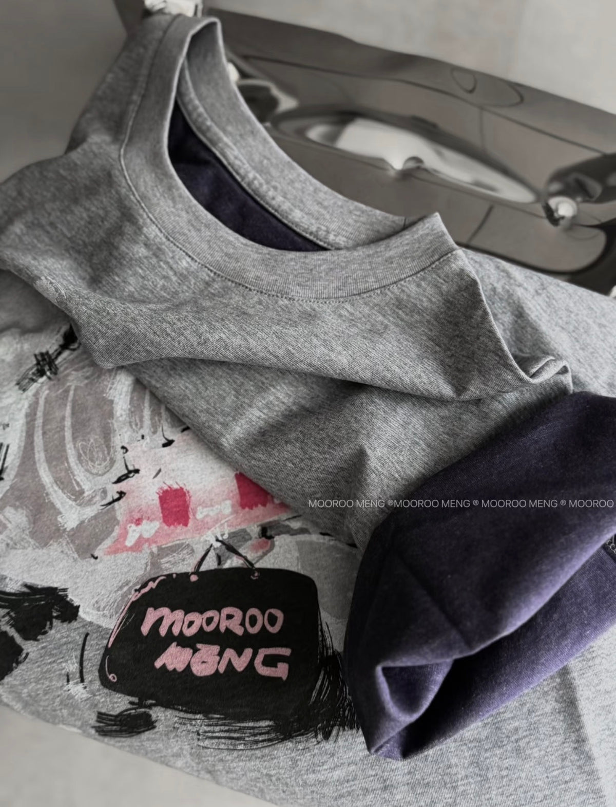 (Pre-Order) Jiangjiang Original New "It's Me, the Little Mouse" – Hand-Drawn Style Print, Combed Cotton Crew-Neck T-Shirt