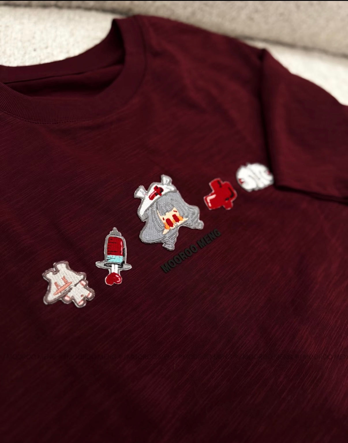 (Pre-Order) Sauce Sauce Summer New Bamboo Cotton Deep
Red Pure Cotton Crew Neck Short Sleeve T-Shirt[/INST] Sauce Sauce Summer New Bamboo Cotton Deep Red Pure Cotton Crew Neck Short Sleeve T-Shirt[/INST] Sauce Sauce Summer New Bamboo Cotton Deep Red Pure