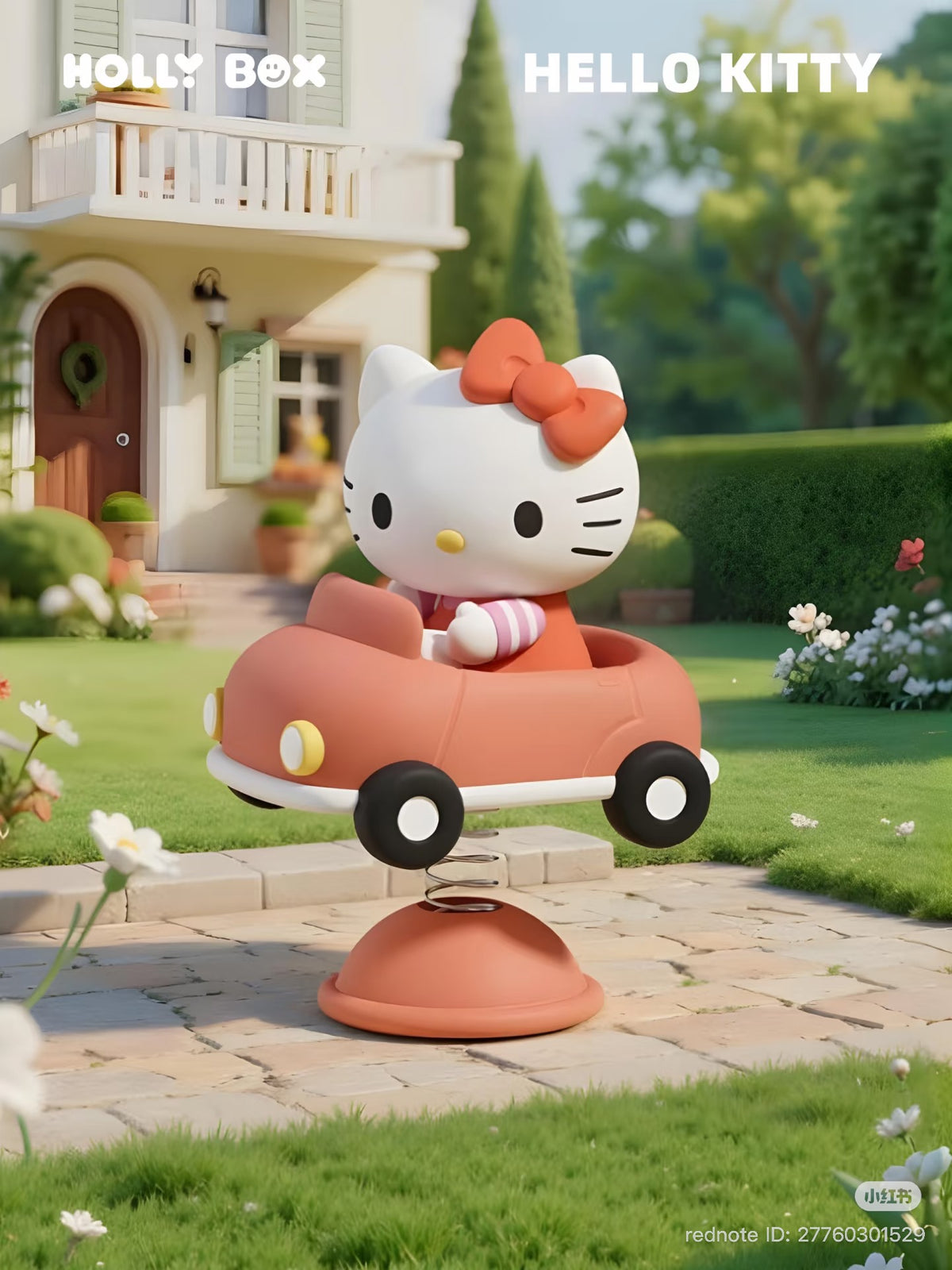 (Pre-Order) Sanrio Family Vehicle Series Collectible Figure – Wobbling Desk/Car Ornament (Hello Kitty & Hangyodon)