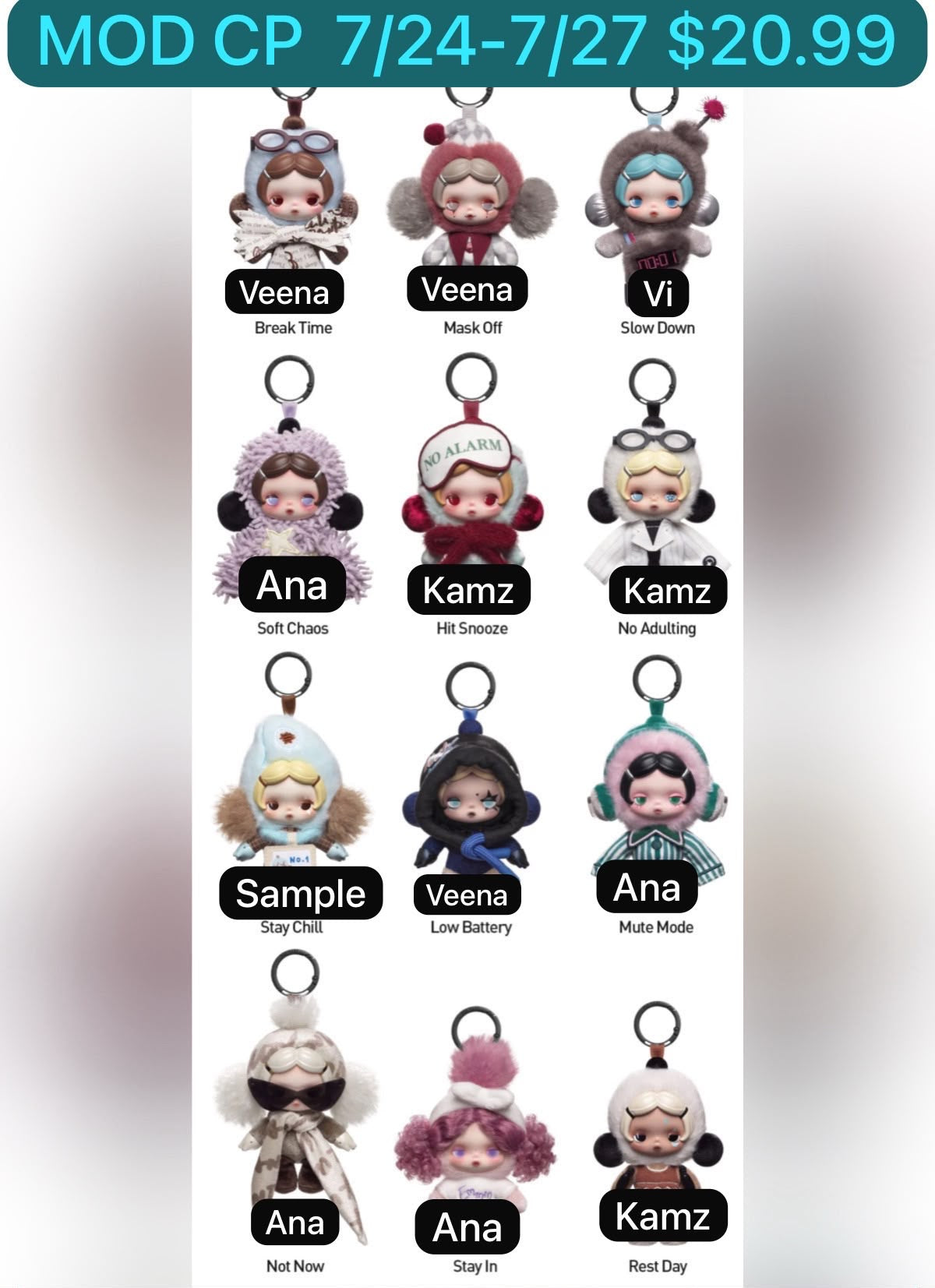 θ Skullpanda Off Mode Series Plush Pendant