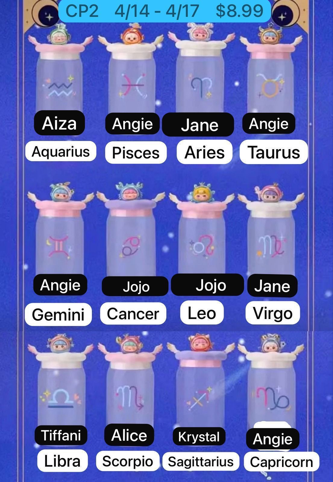 Caimeng Colorful Dream constellation Lucky Bottle