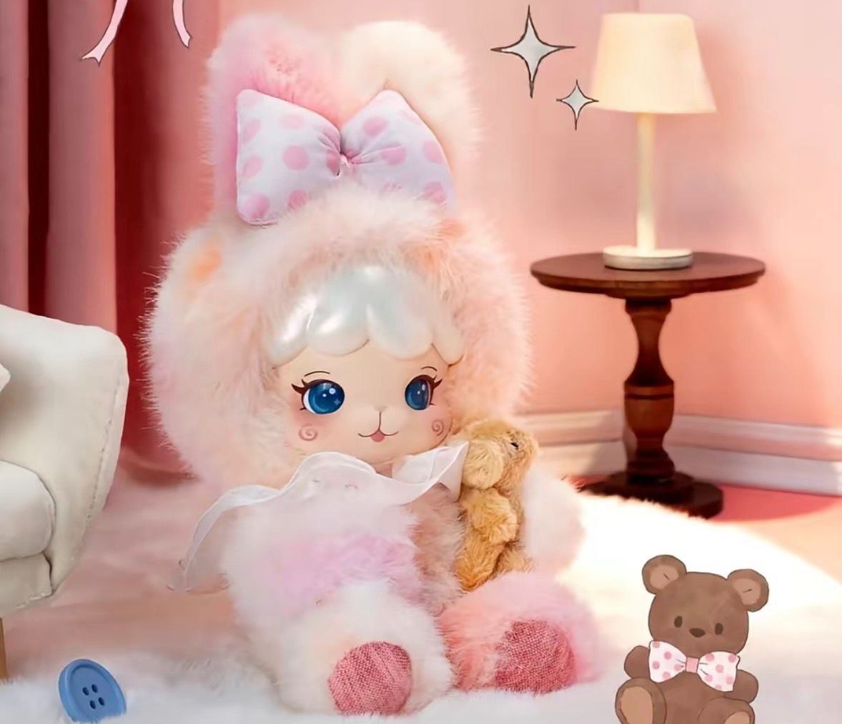 (Pre Order) Rolife Cream Cookii Niki Friends Cute BedTime Friend plush