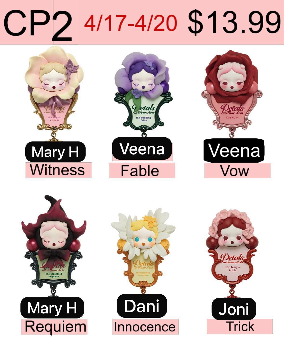 (Pre-Order)SKULLPANDA Petals in Four Acts Series Fridge Magnet