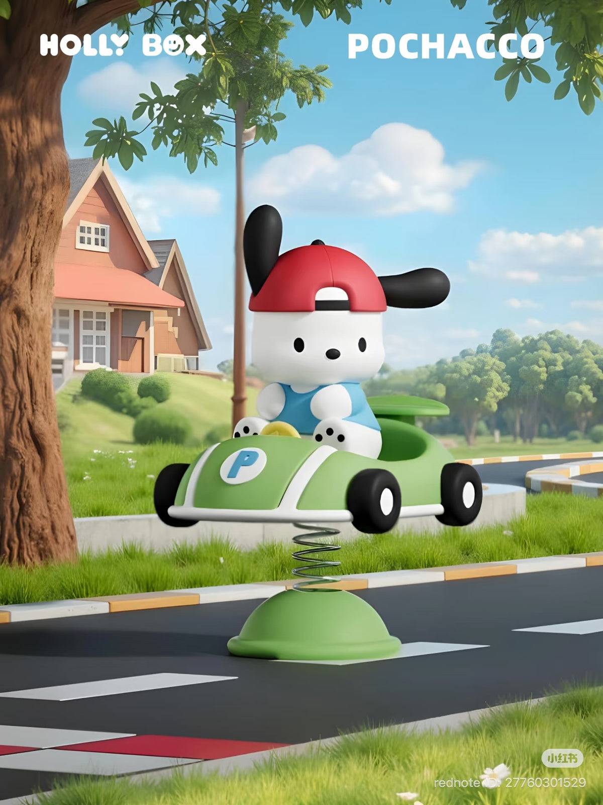 (Pre-Order) Sanrio Family Vehicle Series Collectible Figure – Wobbling Desk/Car Ornament (Hello Kitty & Hangyodon)
