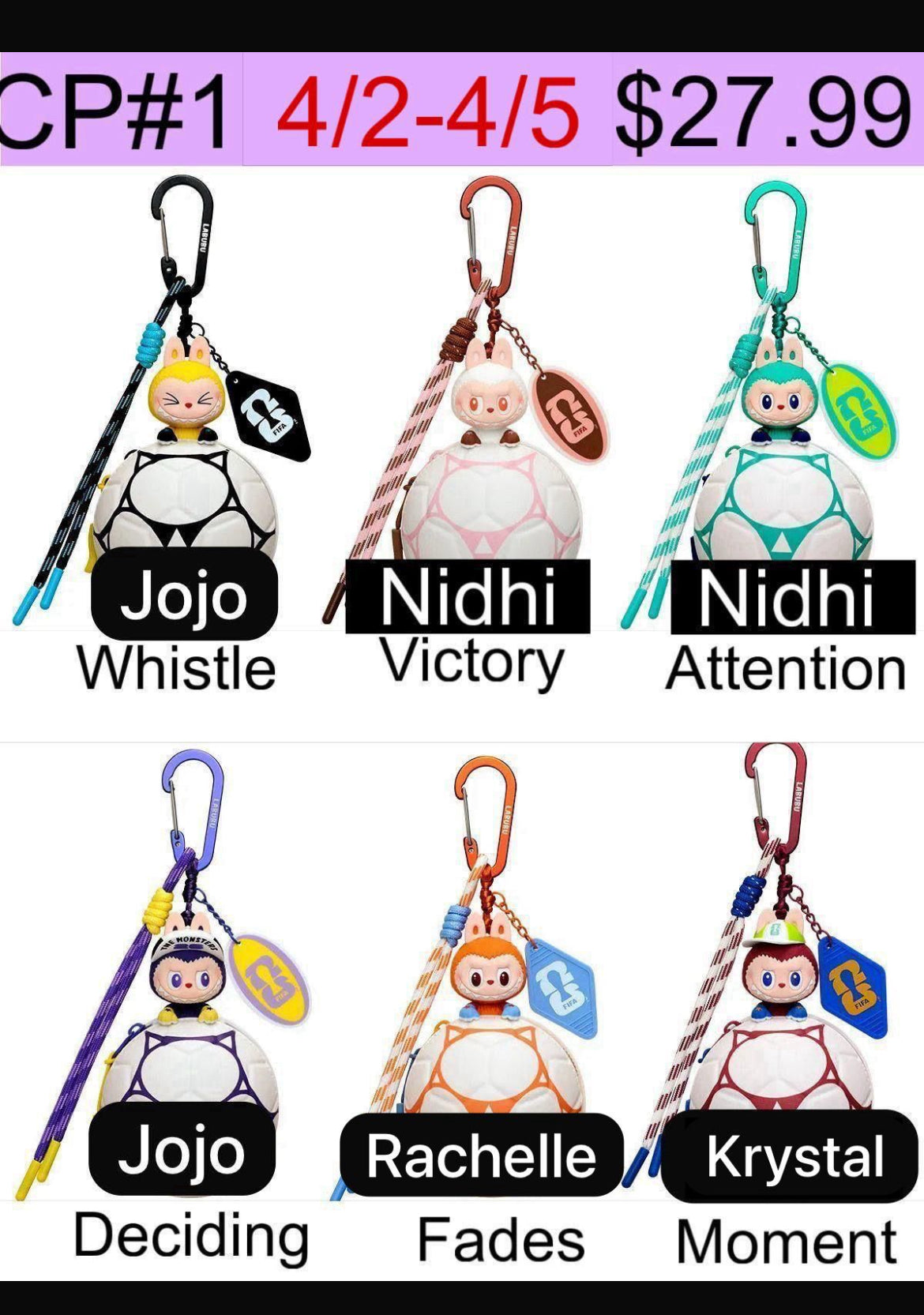 （Pre-Order)THE MONSTERS × FIFA SERIES - Football-shaped Mini Bag Blind Box