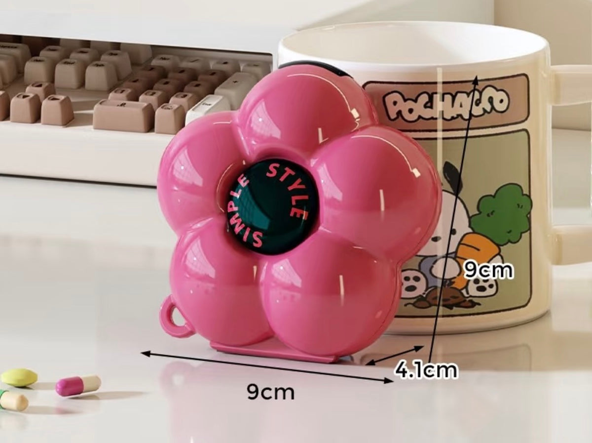 (Pre-Order) Dopamine-style portable mini multi-functional travel pill organizer – 7-day plastic pill box with compartments.