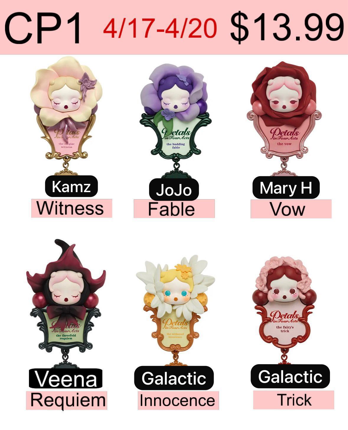 (Pre-Order)SKULLPANDA Petals in Four Acts Series Fridge Magnet