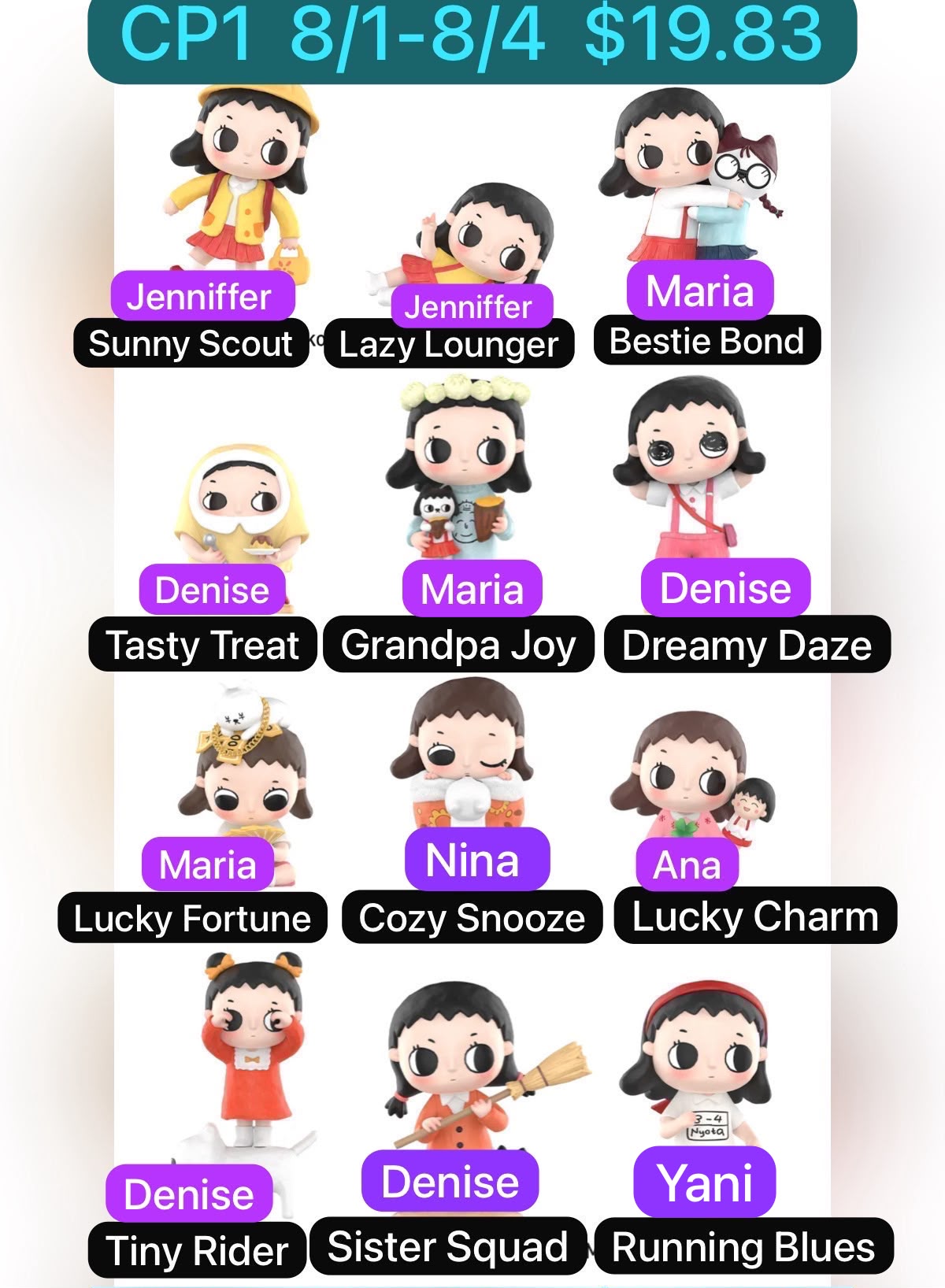 (Pre-Order) PPMT Nyota x Chibi Maruko Chan Series Blind Box