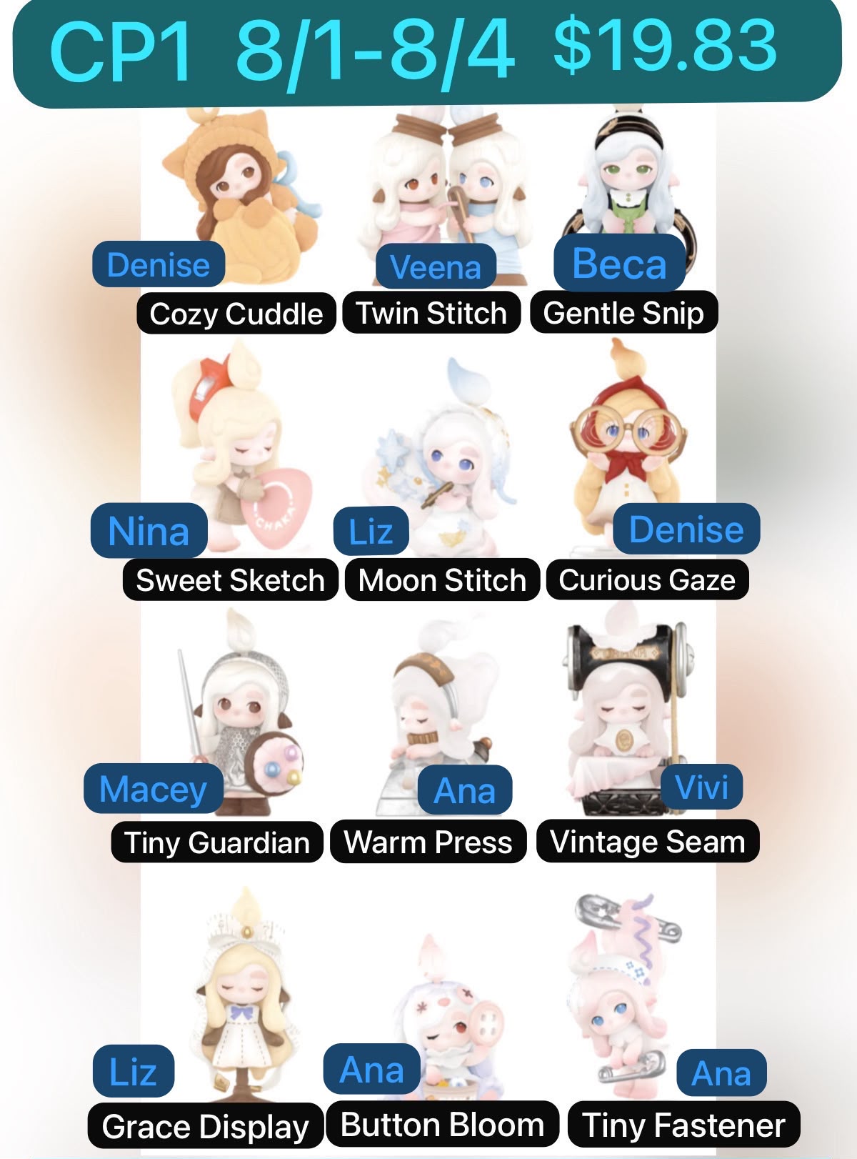 (Pre-Order) PPMT Chaka Stitch by Stitch Series blind box