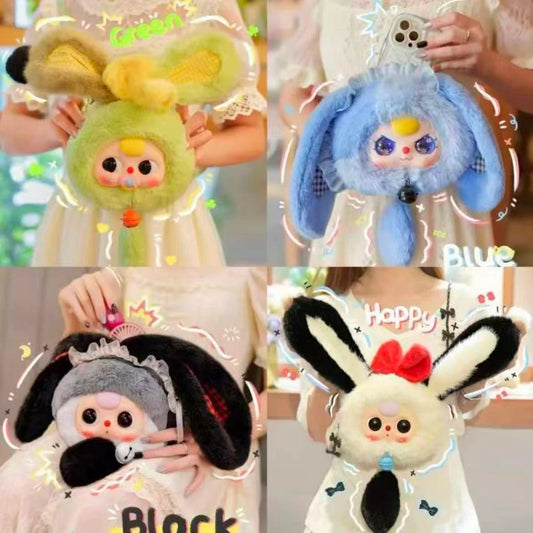 (Wuhan Limited)Baby Three Lucky Rabbit Zipper Bag Plush toy doll