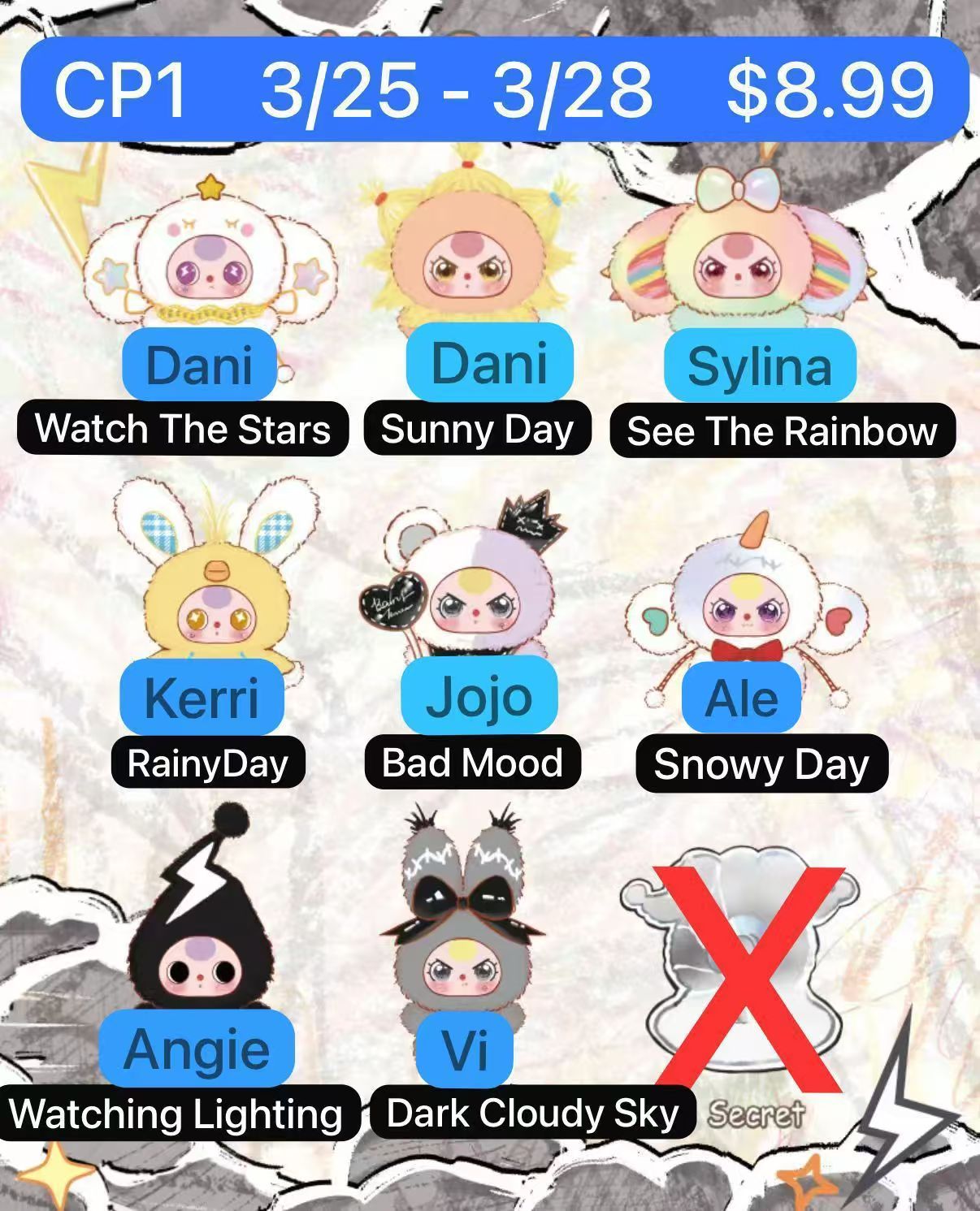 Baby Three Weather Guide Plush Blind Box
