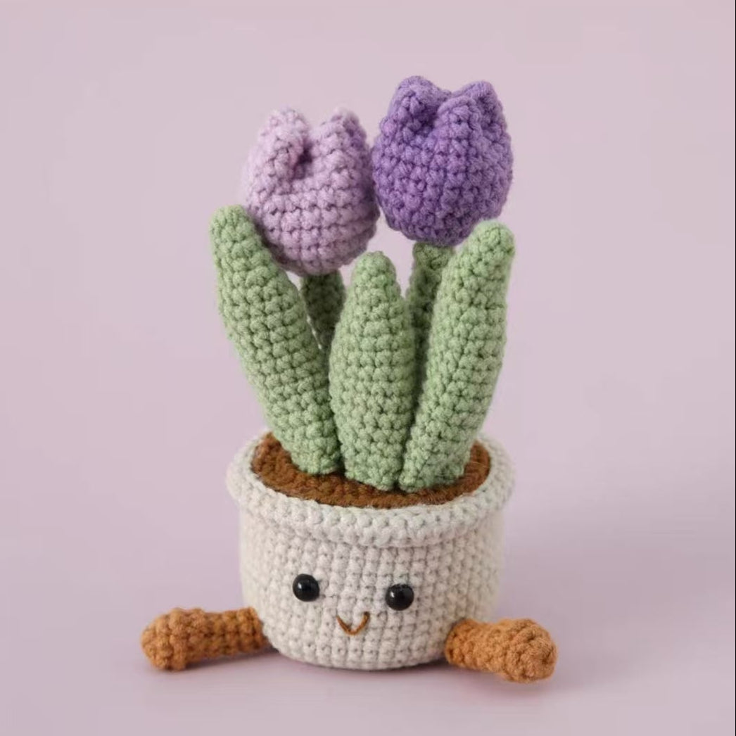 Knitted Double Tulip Mini Pot