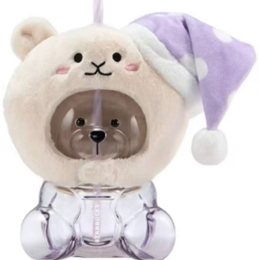 (Pre-Order) Sb Starry Night Sweet Dream Party Bear Glass Straw Cup